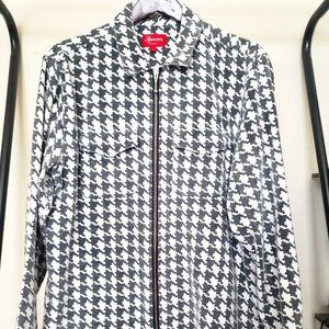 Supreme Houndstooth Flannel Zip Up Shirt